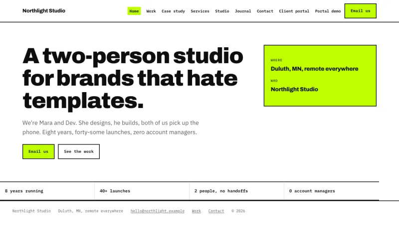 Agency starter homepage