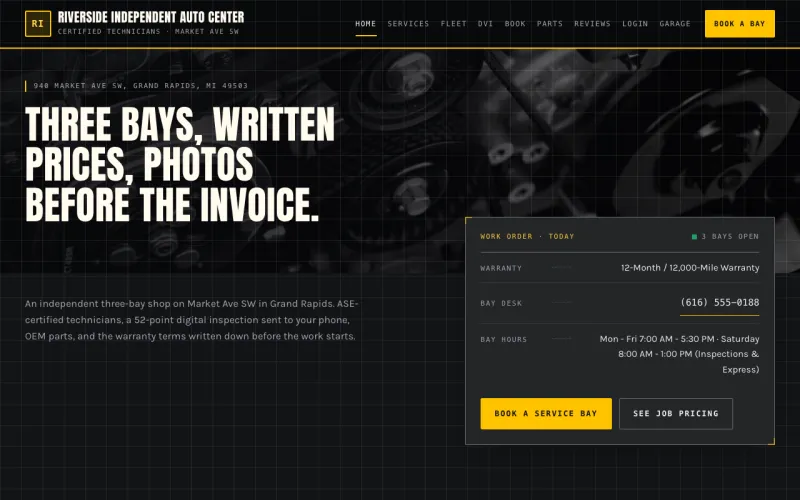 Auto Shop in the Graphite & Hazard style