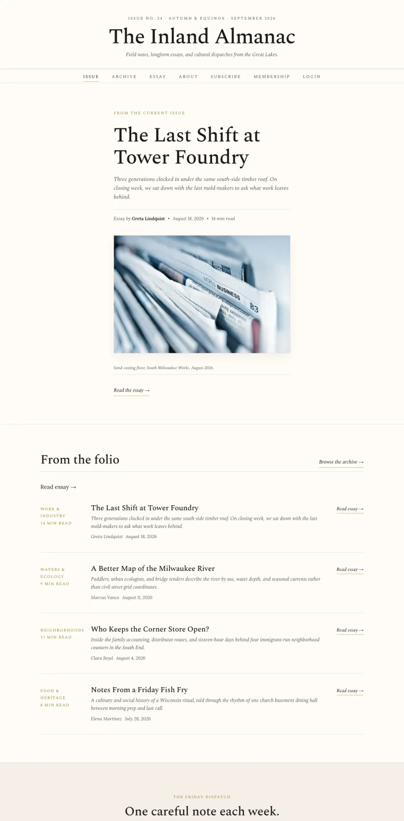 Blog & Editorial starter site, home page
