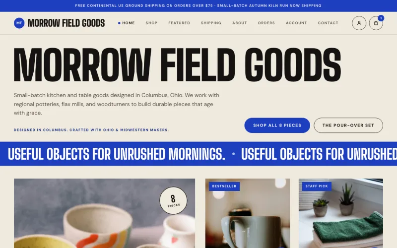 Online Store starter site, home page
