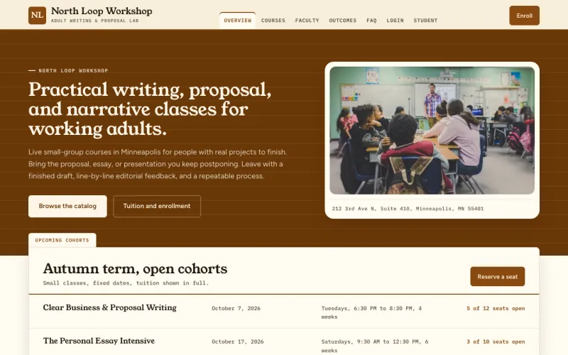 Courses & Tutoring in the Manila Folder style