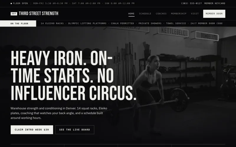 Gym & Trainer in the Blackout style