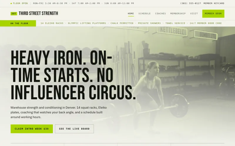 Gym & Trainer in the Chalk House style