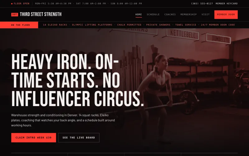 Gym & Trainer in the Red Corner style