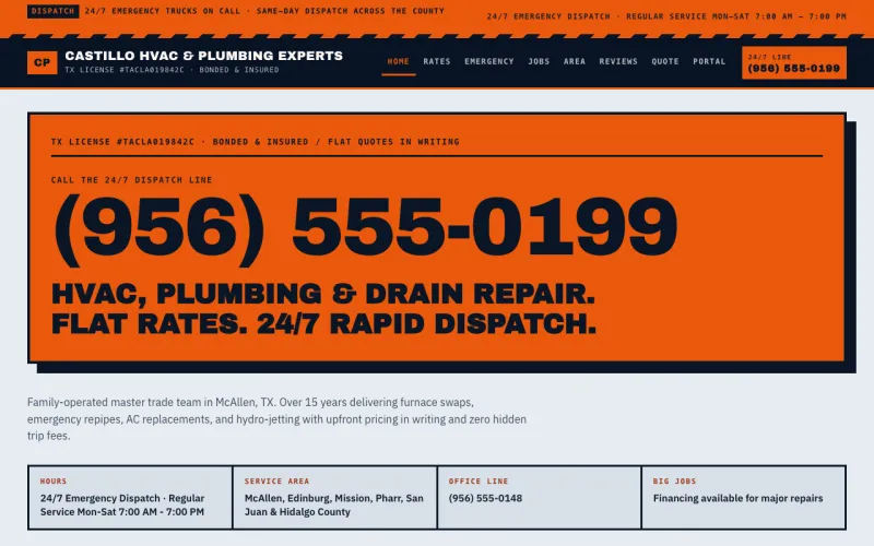 HVAC & Plumbing in the Safety Orange on Steel style