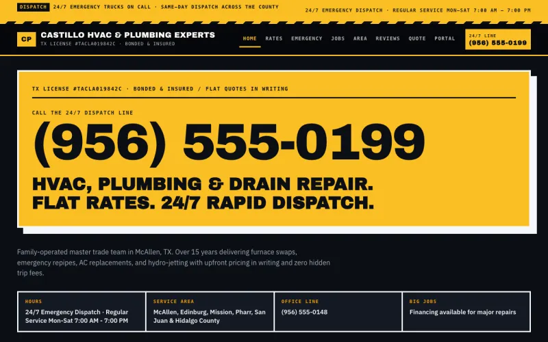 HVAC & Plumbing in the Night Dispatch style