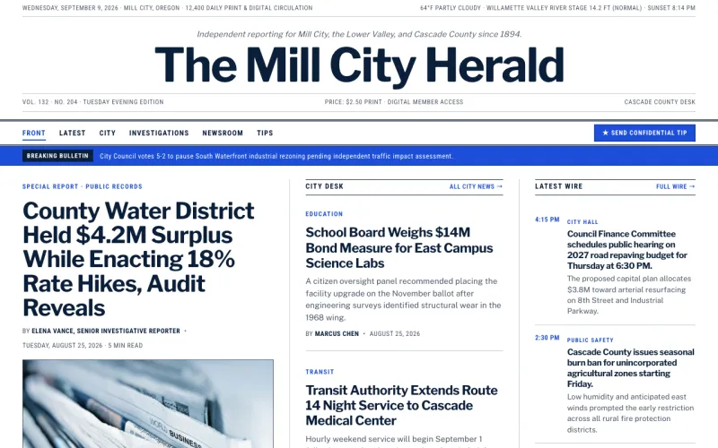 News & Press in the Metro White & Blue style