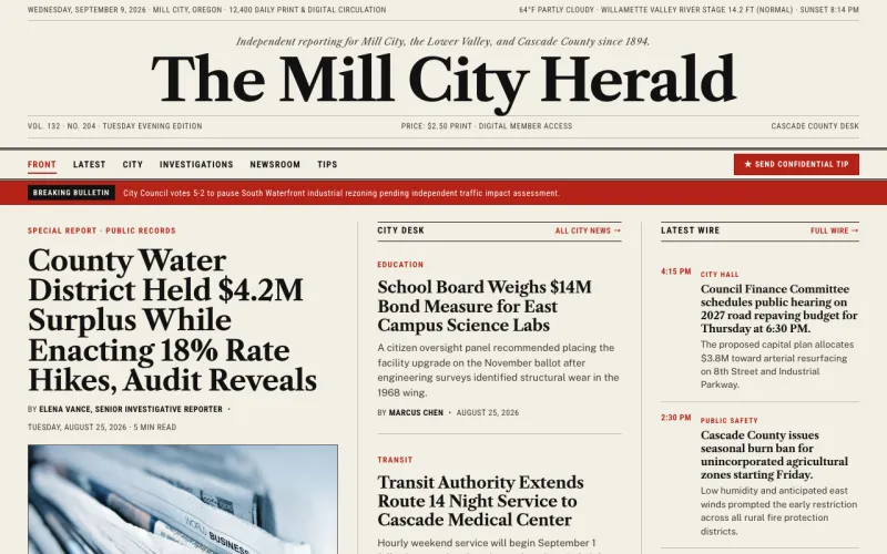 News & Press starter site, home page