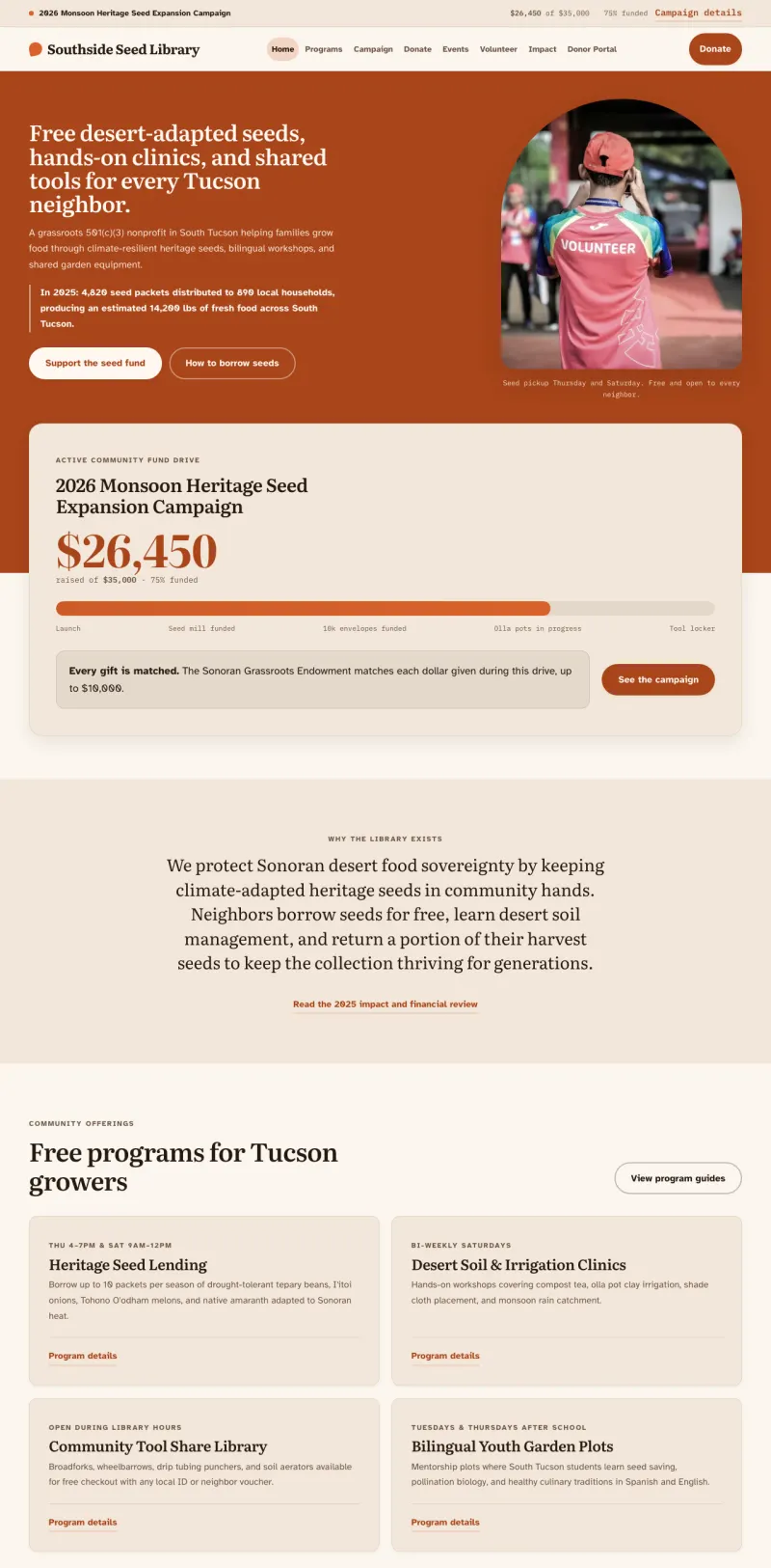 Nonprofit & Church starter site, home page