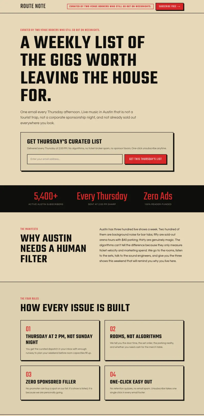 One-Pager & Launch starter site, home page