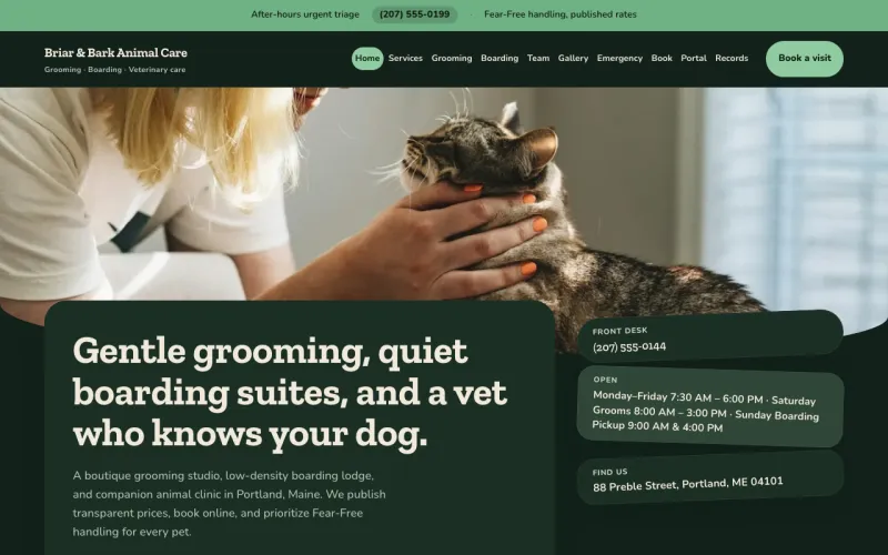 Pet Services & Vet in the Deep Woods style