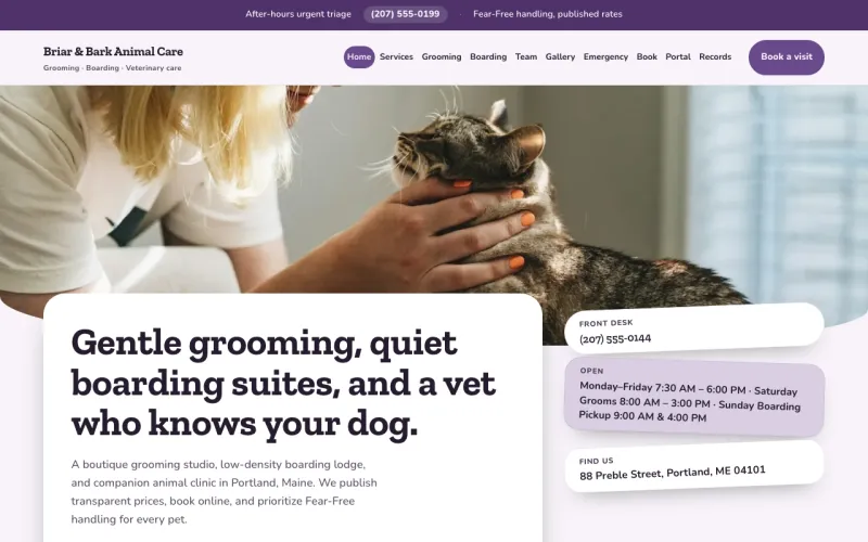 Pet Services & Vet in the Lilac Den style