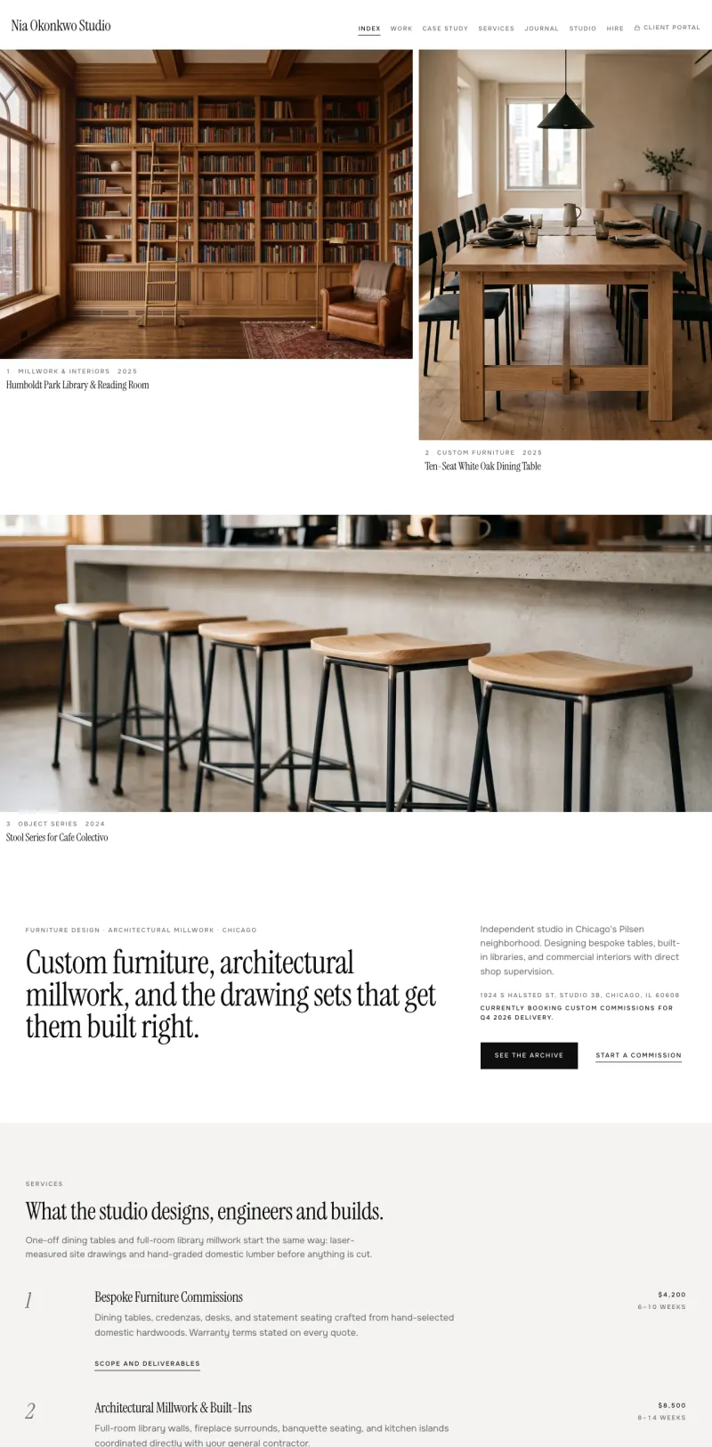 Portfolio & Creative starter site, home page
