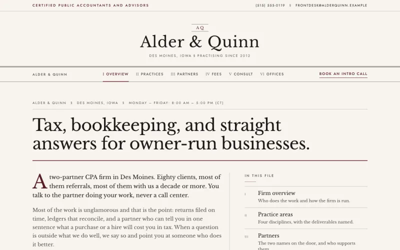Professional starter homepage