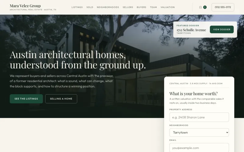 Real estate starter homepage