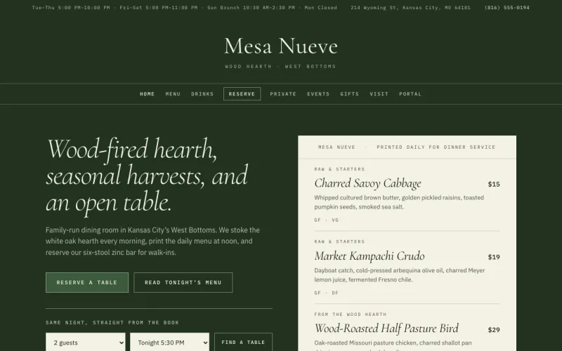 Restaurant & Café in the Olive on Parchment style