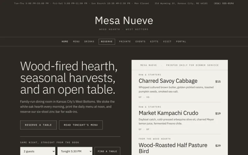 Restaurant & Café in the Oyster and Ink style