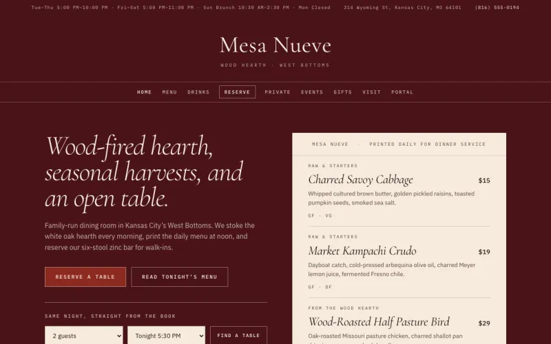 Restaurant starter homepage