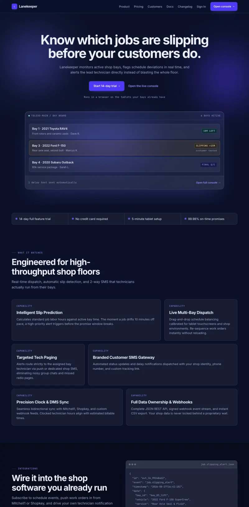 SaaS & Startup starter site, home page