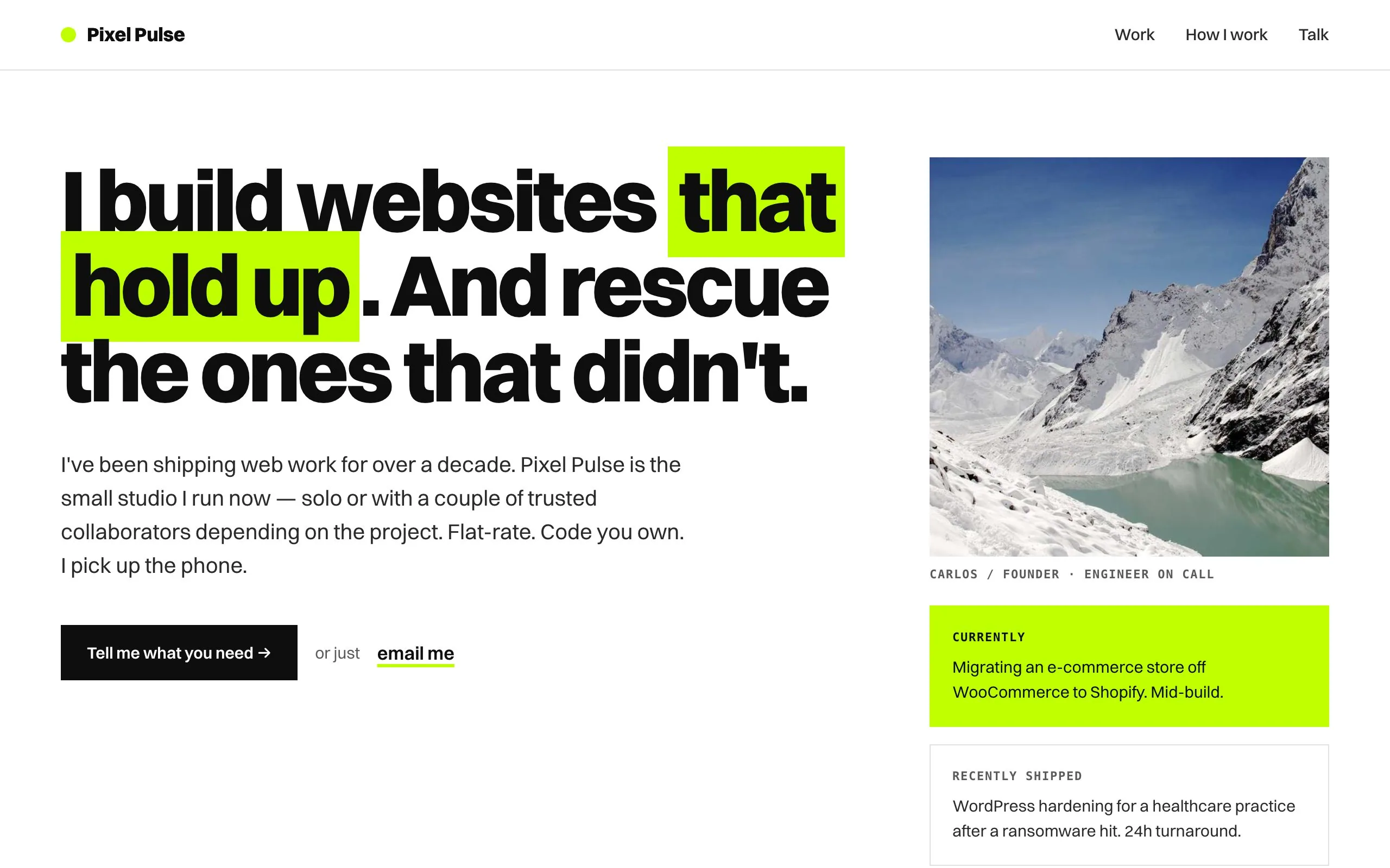 Indie Studio template homepage